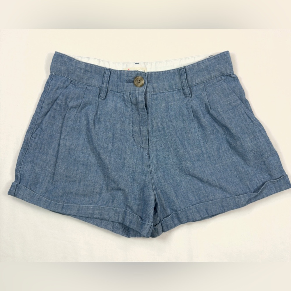 CREWCUTS Girls Chambray Denim Shorts Size 10 Classic Preppy Casual Summer